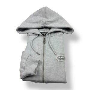 Nude Project Grey Zip Up Hoodie Logo Patch Men's Size Medium